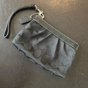 Coach Signature Canvas Logo Black Wristlet